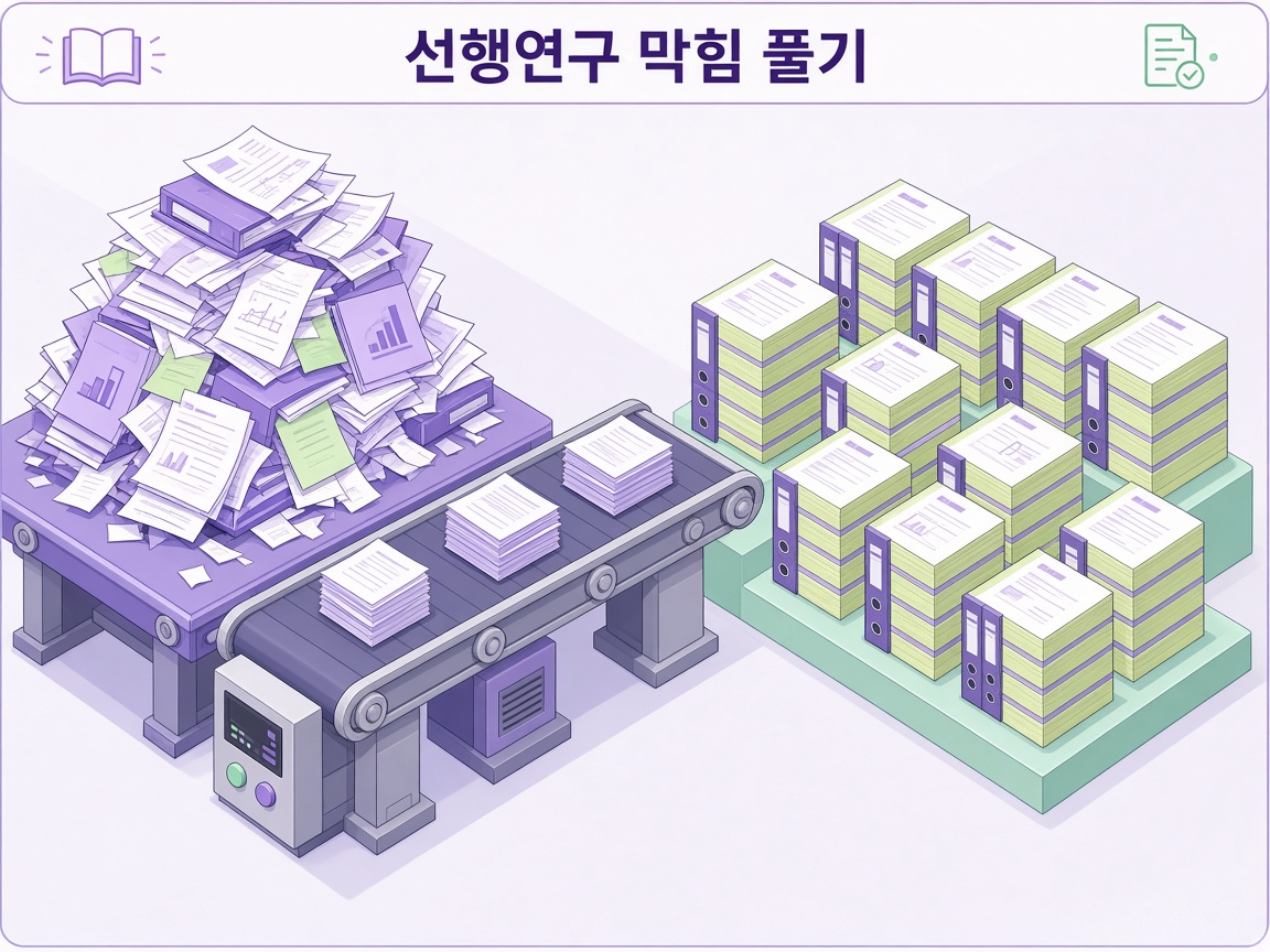 석사논문 선행연구 정리 핵심 기준 인포그래픽
