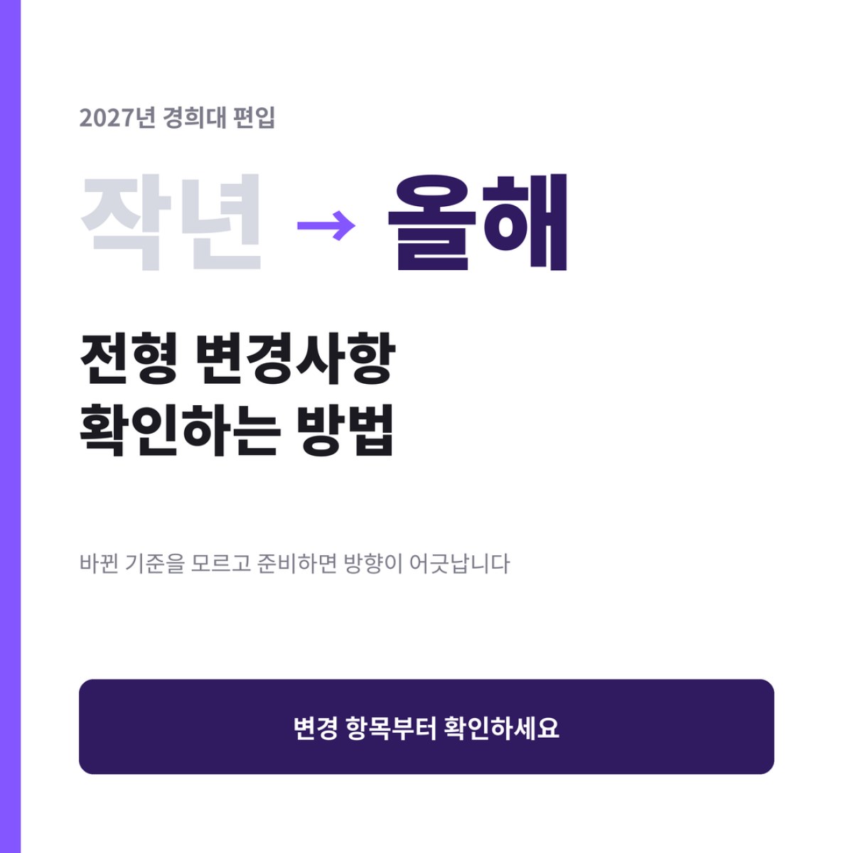[2027] 경희대 편입 전형 변경사항, 바뀐 기준부터 확인하세요