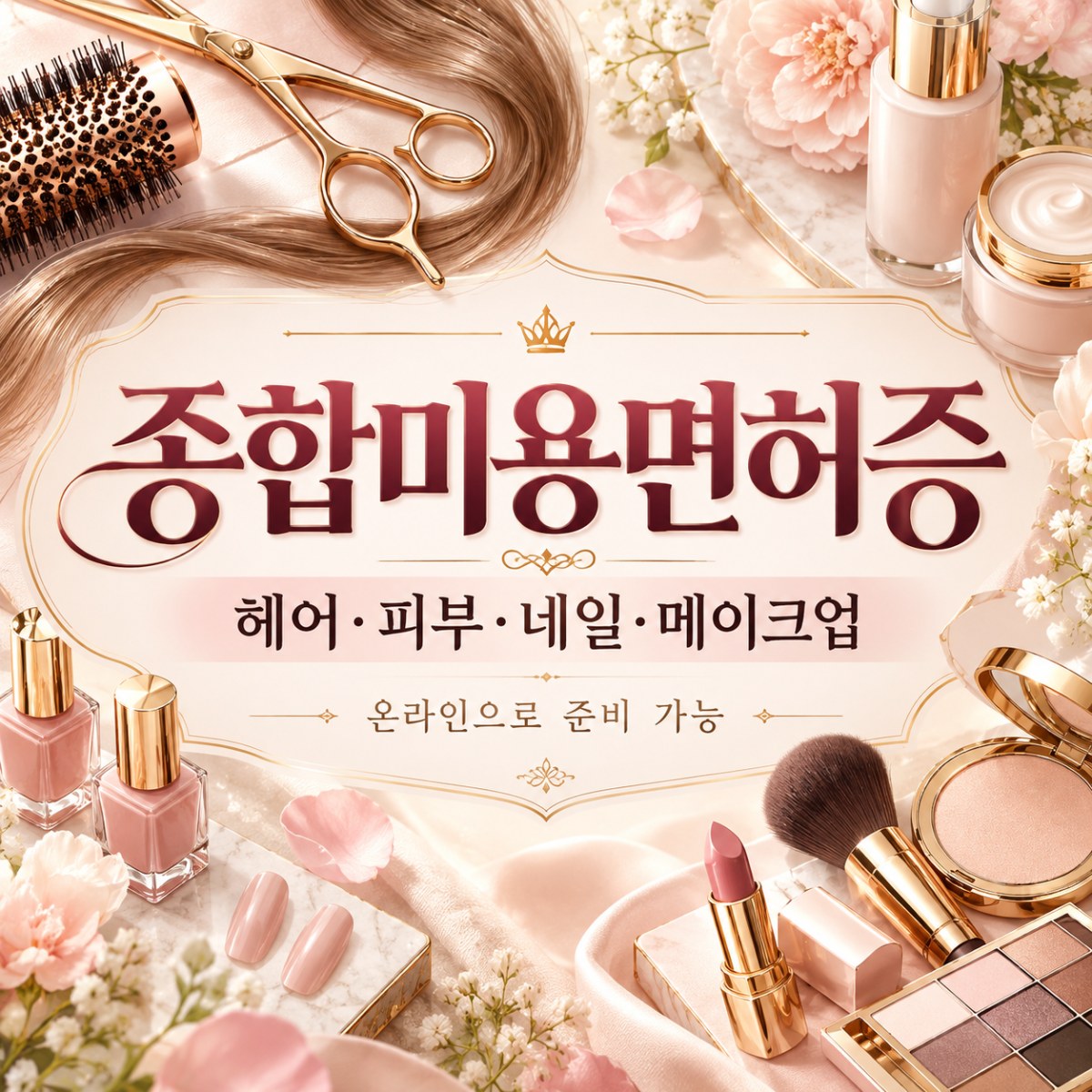 헤어·피부·네일·메이크업, 하나씩 따로 준비하지 않아도 됩니다|종합미용면허증