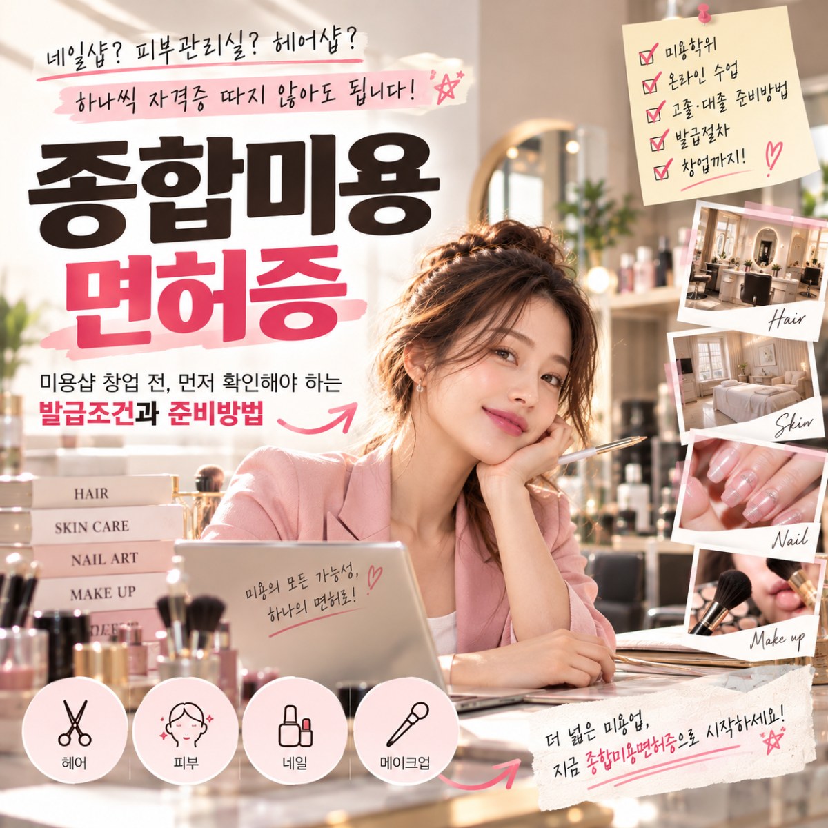종합미용면허증 발급조건, 미용샵 창업 전에 온라인으로 준비하는 방법