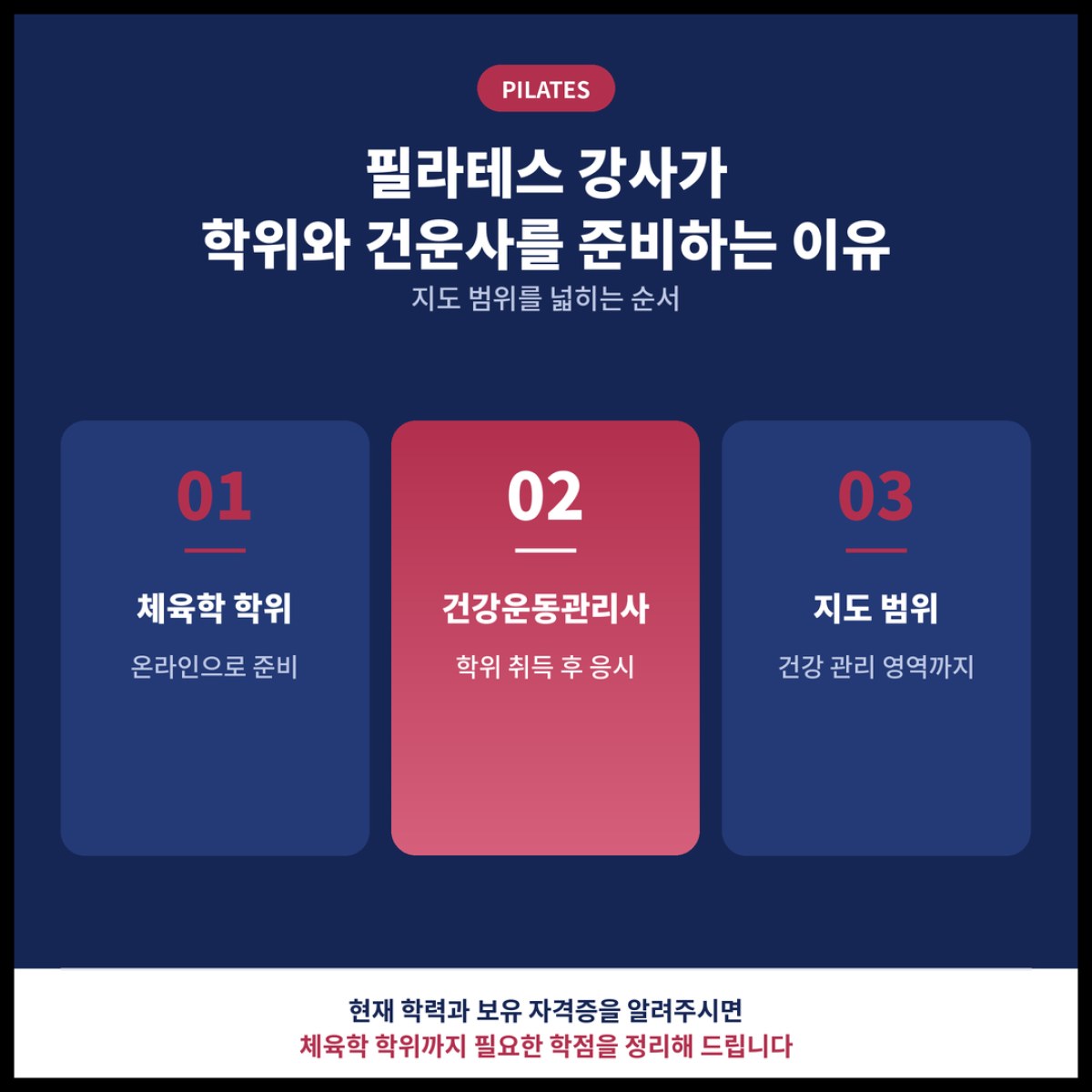 필라테스 강사가 체육학 학위와 건강운동관리사를 같이 준비하는 이유