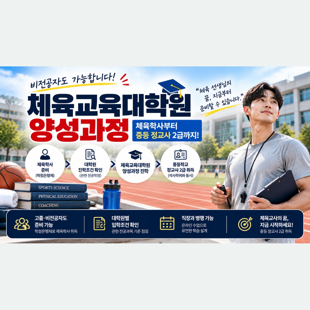 체육교육대학원 양성과정, 비전공자도 체육교사 준비하는 방법