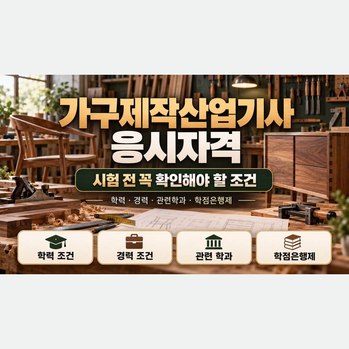 가구제작산업기사 응시자격, 목공 초보자가 자격증 준비순서를 정하는 방법