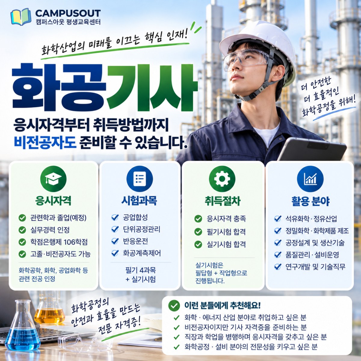 화공기사 응시자격, 비전공자도 학점은행제로 준비하는 방법과 시험조건