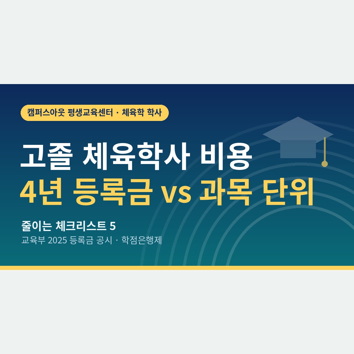 4년 등록금 3,200만 원 대신 과목 단위로, 고졸 체육학사 비용 체크리스트 5가지