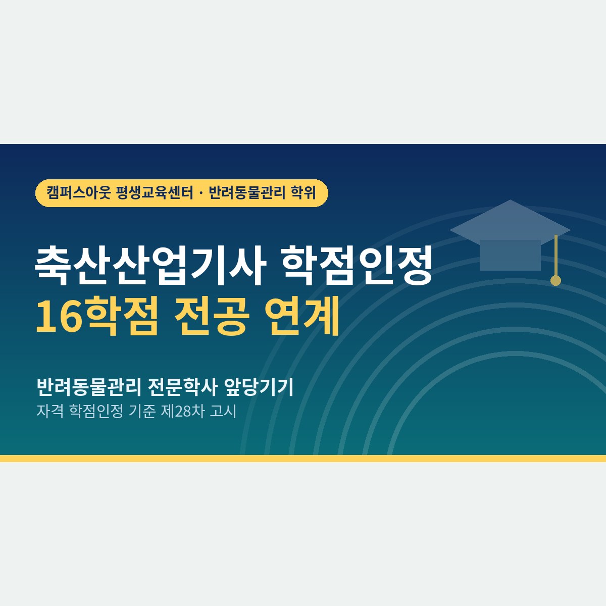 16학점이 전공으로 들어가는 자격, 축산산업기사 학점인정으로 반려동물관리 전문학사 앞당기기