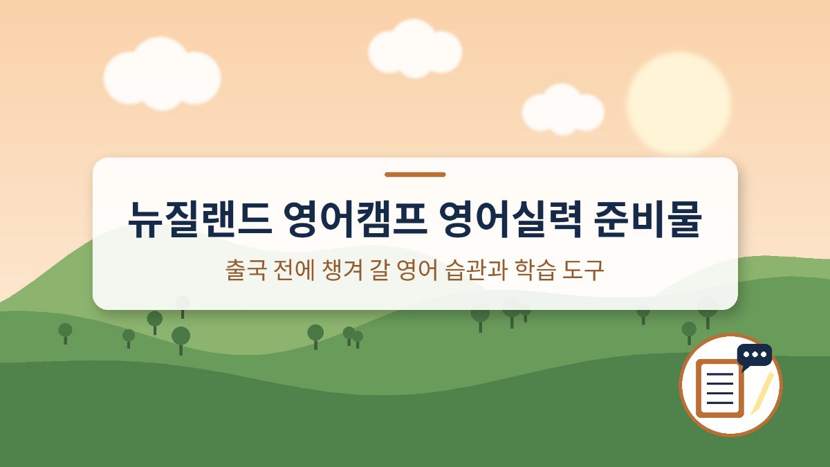 뉴질랜드 영어캠프 영어실력 준비물